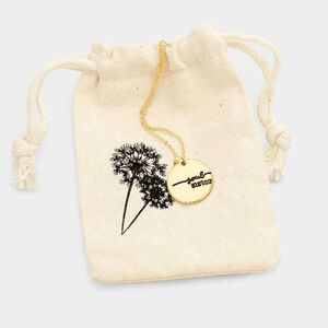 "soul sister" Disc Pendant Necklace Gift Bag Set